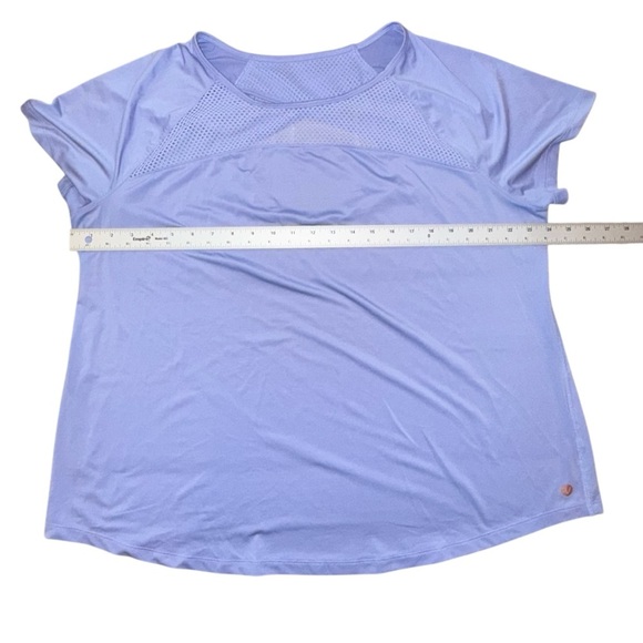 LANE BRYANT LIVI ACTIVE Wicking Mesh Inset Active Tee - 18/20 Pale Iris - Picture 8 of 12
